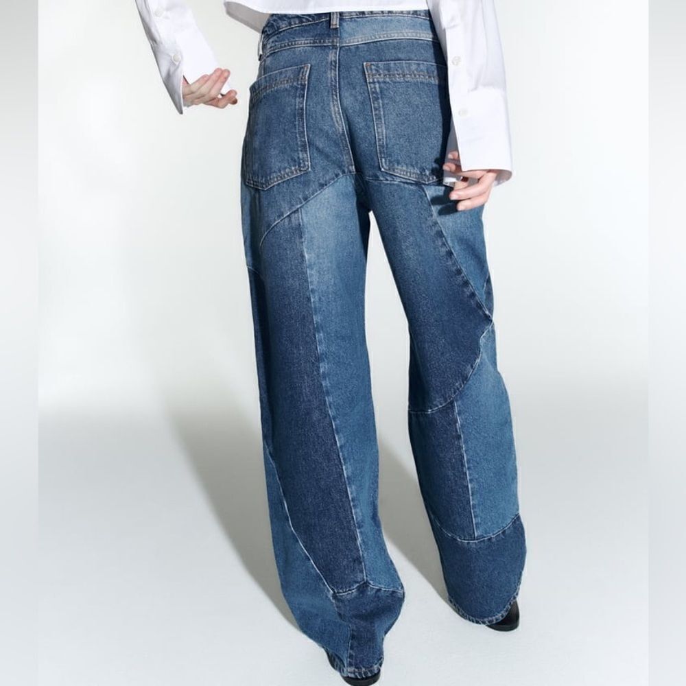 Zara ZW PATCHWORK JEANS NEW - Picture 8 of 10